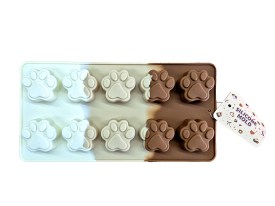 Molde silicona tricolor 10 huellitas